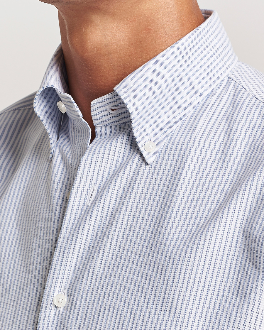 Herren | Hemden | Grigio | Oxford Button Down Shirt Light Blue Stripe