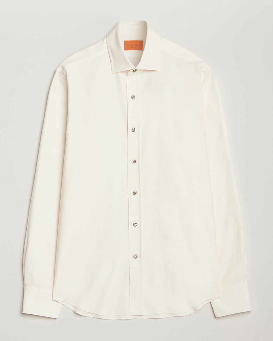 Herren | Hemden | Grigio | Cotton Twill Shirt Off White