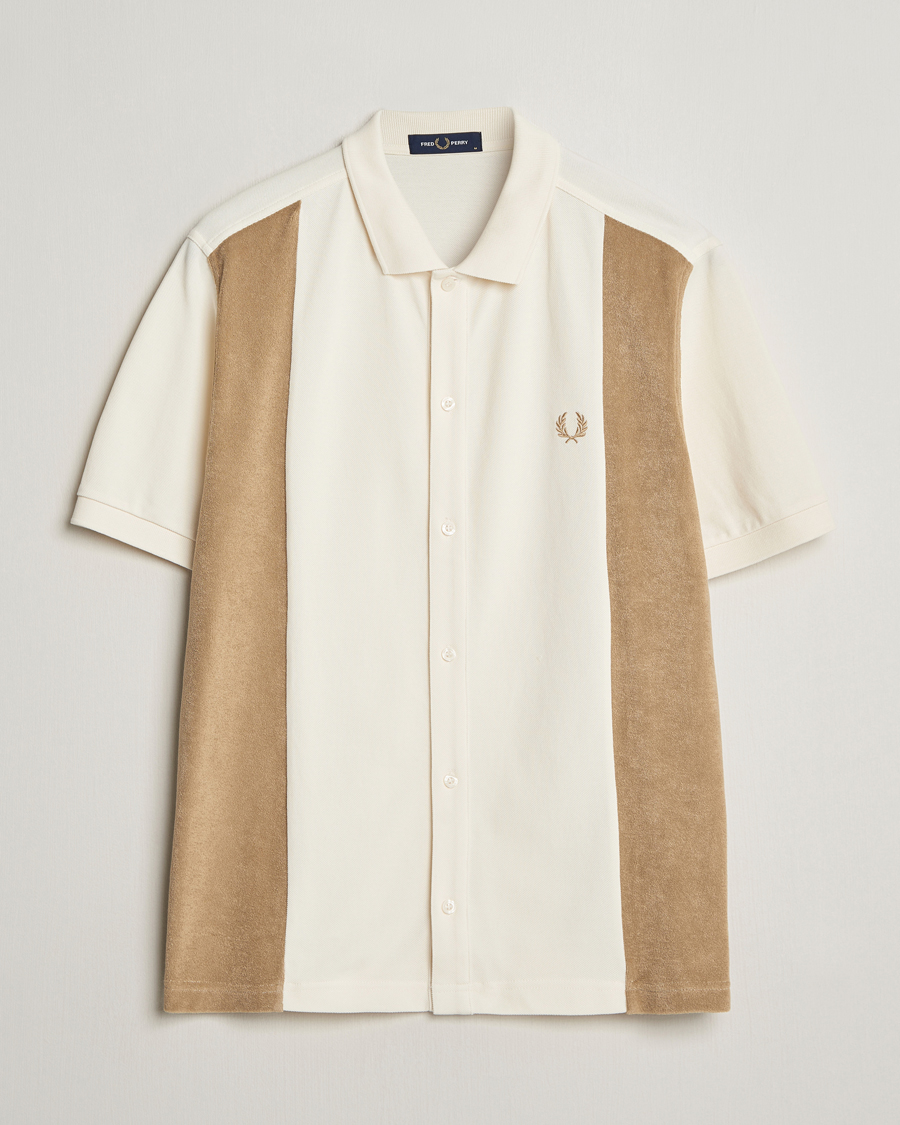 Herren | Hemden | Fred Perry | Towelling Panel Polo Short Sleeve Shirt Ecru
