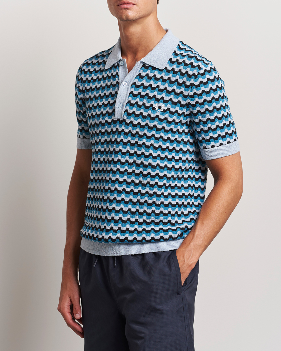 Herren | Poloshirts | Fred Perry | Bouclé Jacquard Knitted Polo Light Smoke
