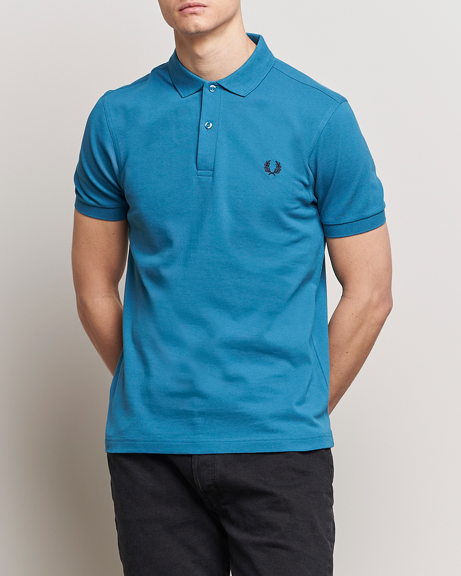 Herren | Poloshirts | Fred Perry | Plain Polo Shirt Ocean Blue
