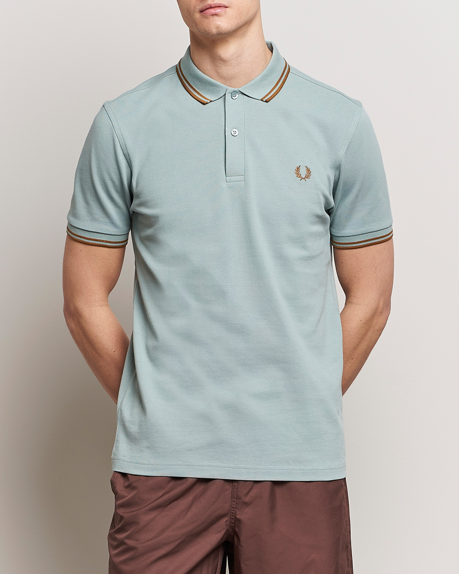 Herren | Poloshirts | Fred Perry | Twin Tipped Polo Shirt Silver Blue