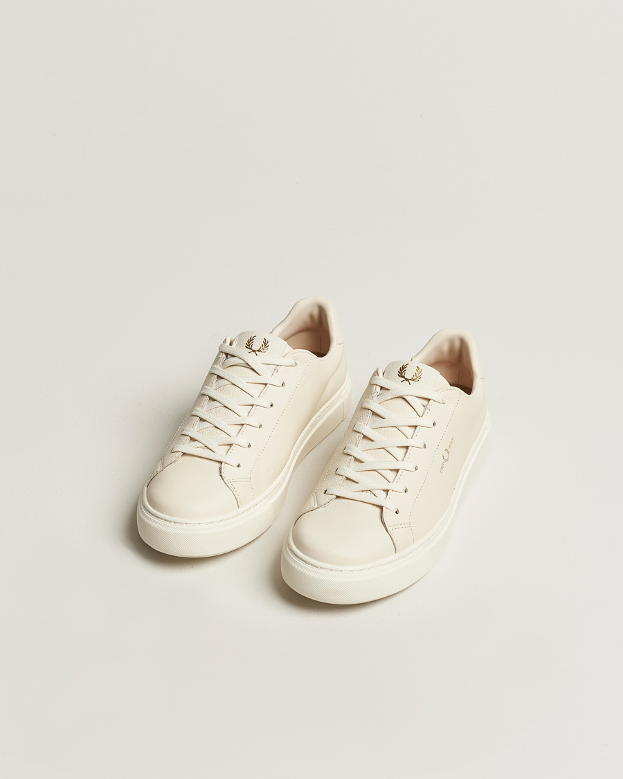 Herren | Fred Perry B71 Grained Leather Sneaker Ecru | Fred Perry | B71 Grained Leather Sneaker Ecru