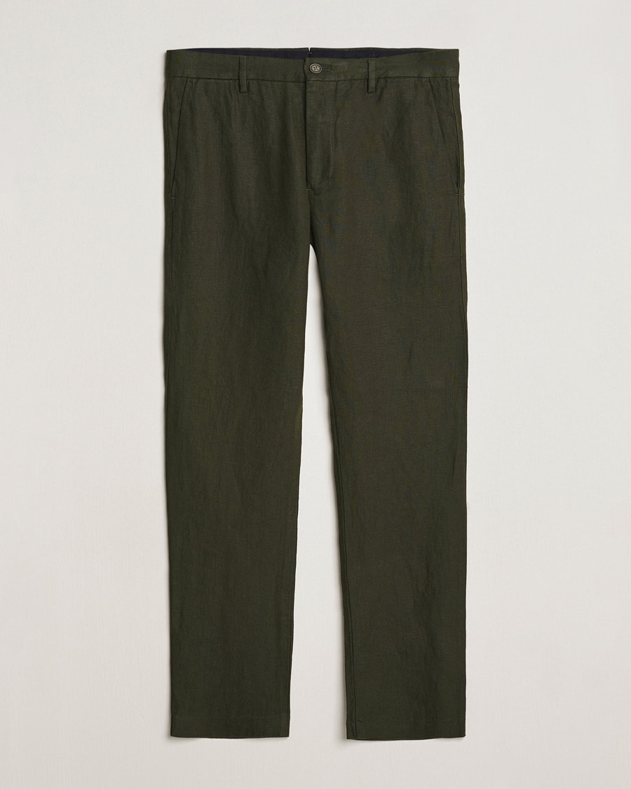 Herren | Hosen | NN07 | Theo Linen Trousers Rosin Green