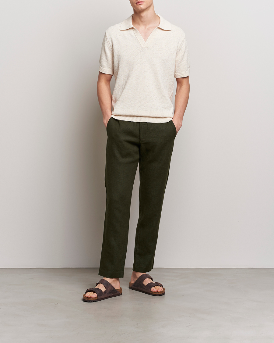 Herren | Hosen | NN07 | Theo Linen Trousers Rosin Green