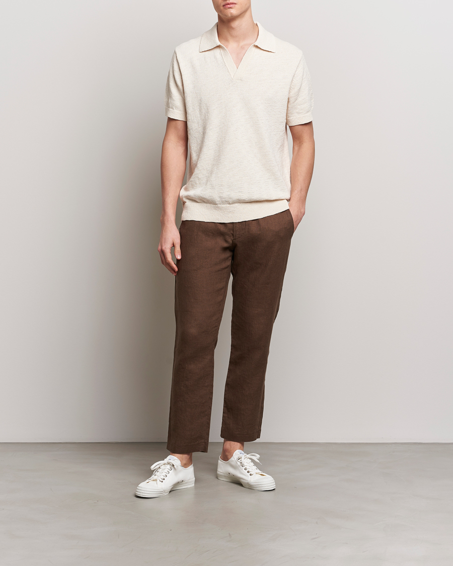 Herren | Hosen | NN07 | Theo Linen Trousers Cocoa Brown