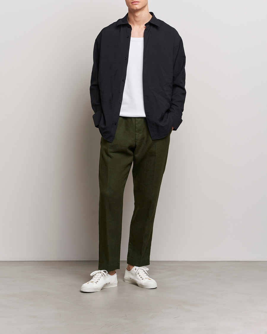 Herren | Hosen | NN07 | Billie Linen Drawstring Trousers Rosin Green