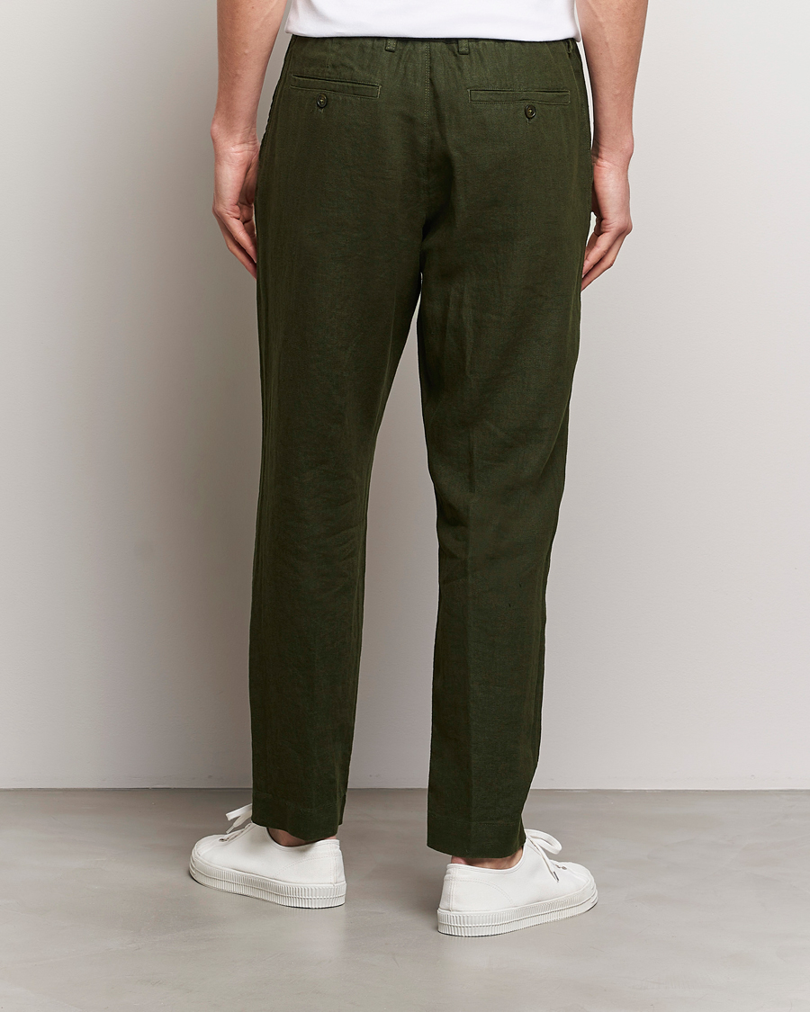 Herren | Hosen | NN07 | Billie Linen Drawstring Trousers Rosin Green