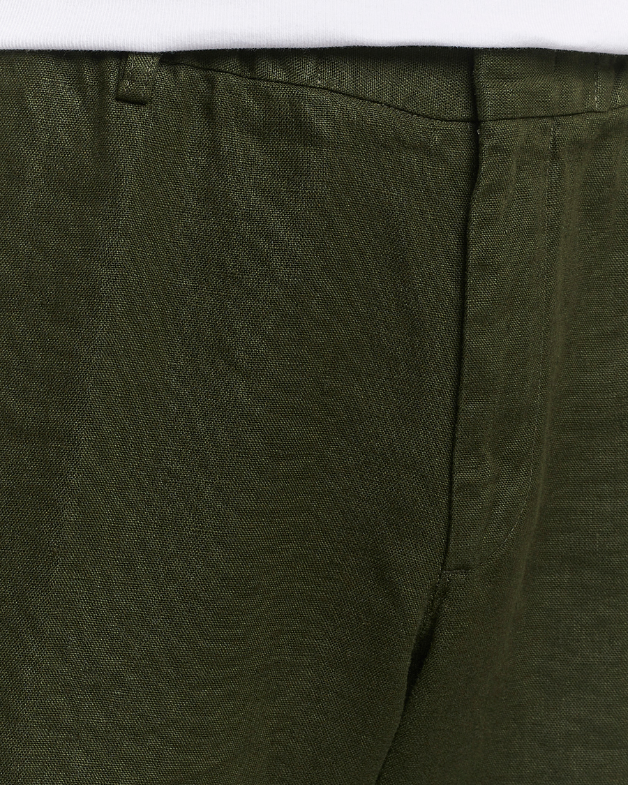 Herren | Hosen | NN07 | Billie Linen Drawstring Trousers Rosin Green