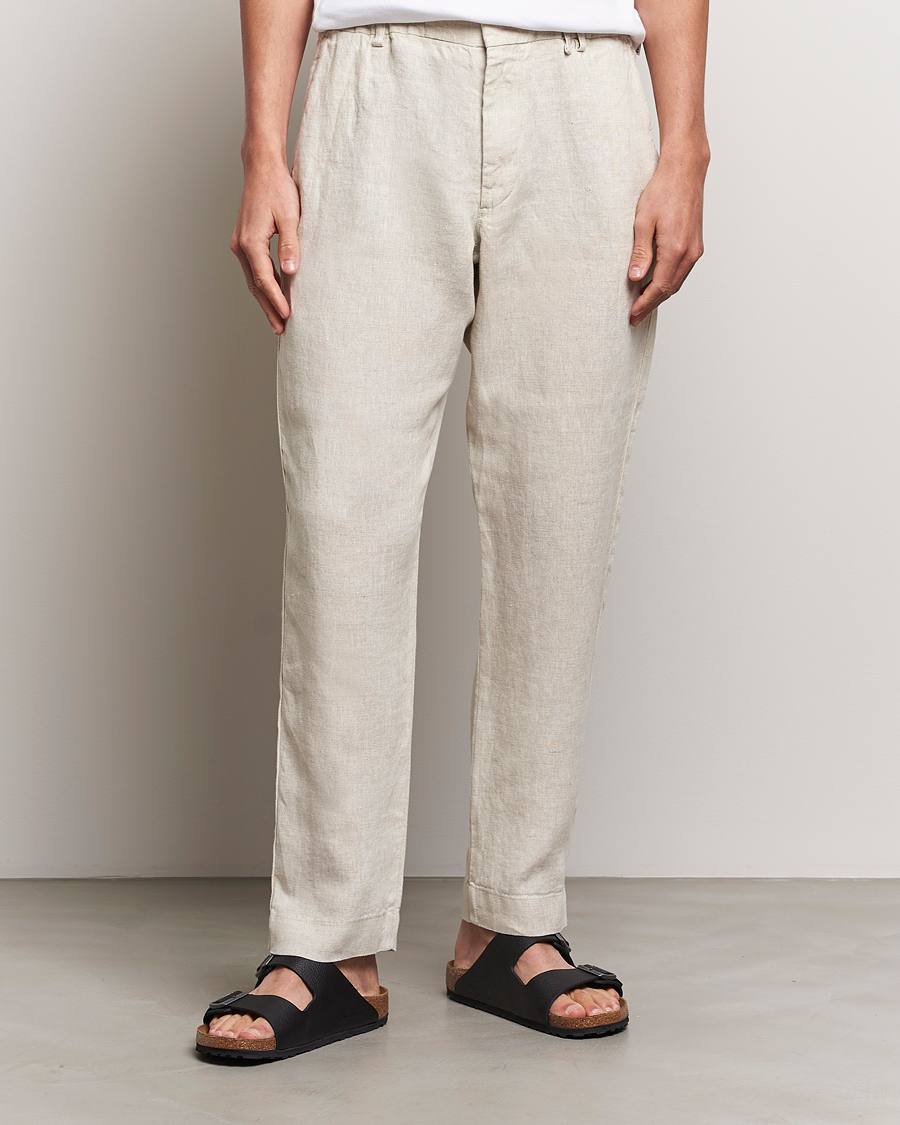 Herren | Hosen | NN07 | Billie Linen Drawstring Trousers Oat
