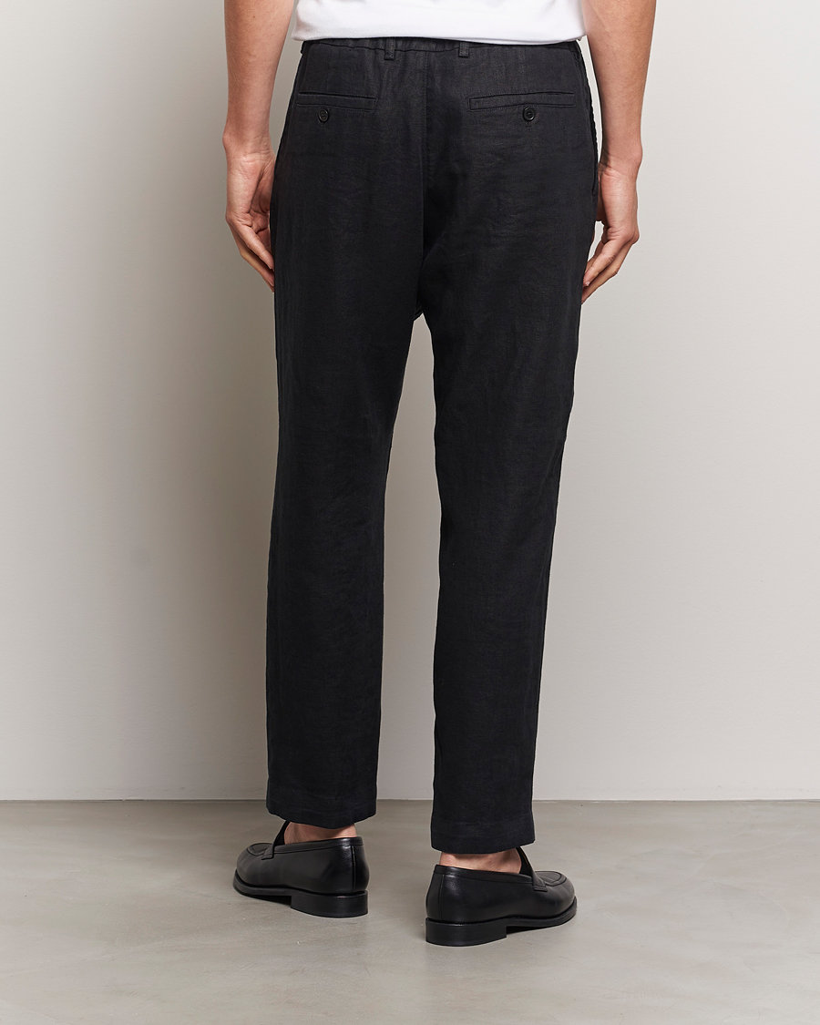 Herren | Hosen | NN07 | Billie Linen Drawstring Trousers Black
