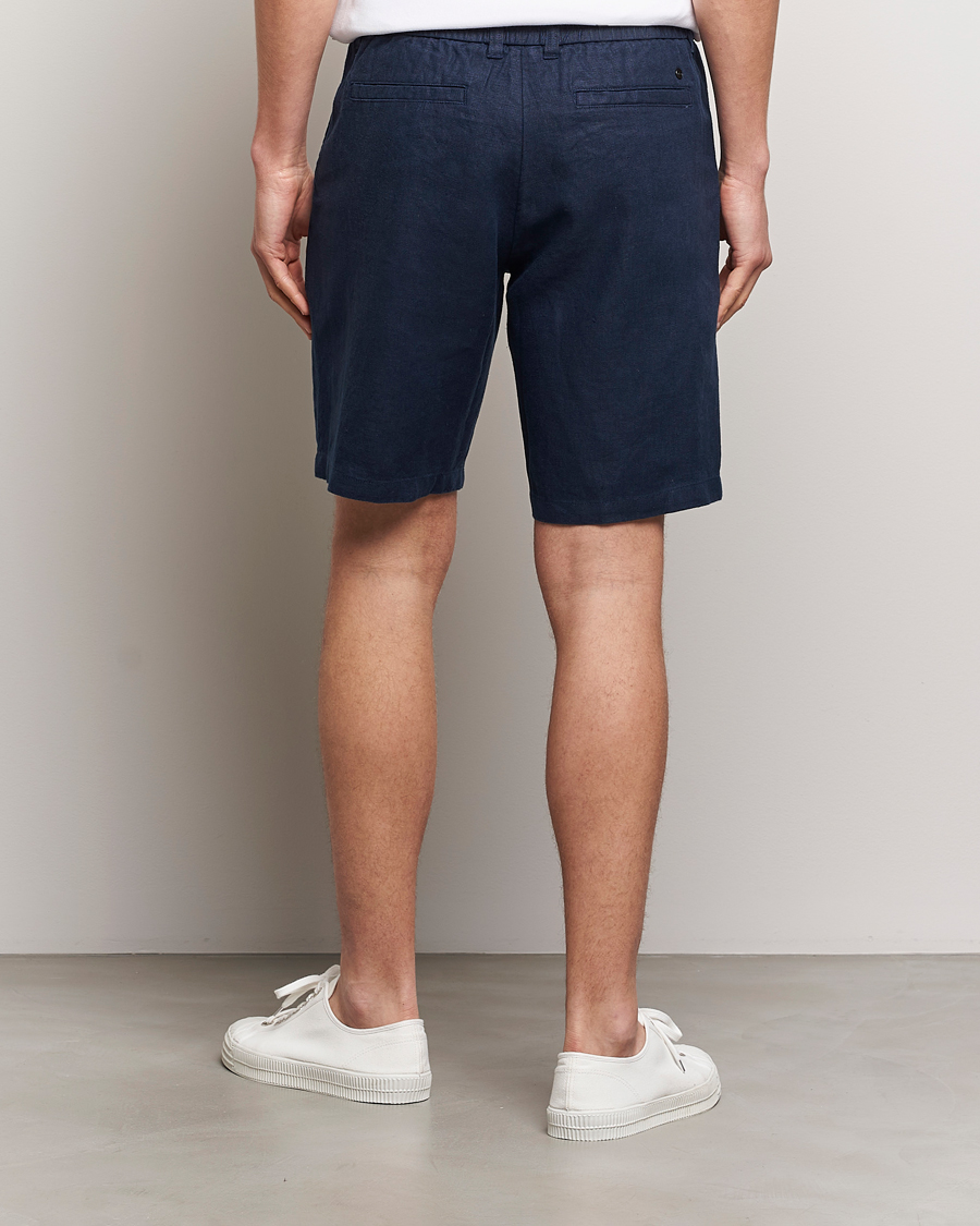 Herren | Shorts | NN07 | Seb Linen Drawstring Shorts Navy Blue