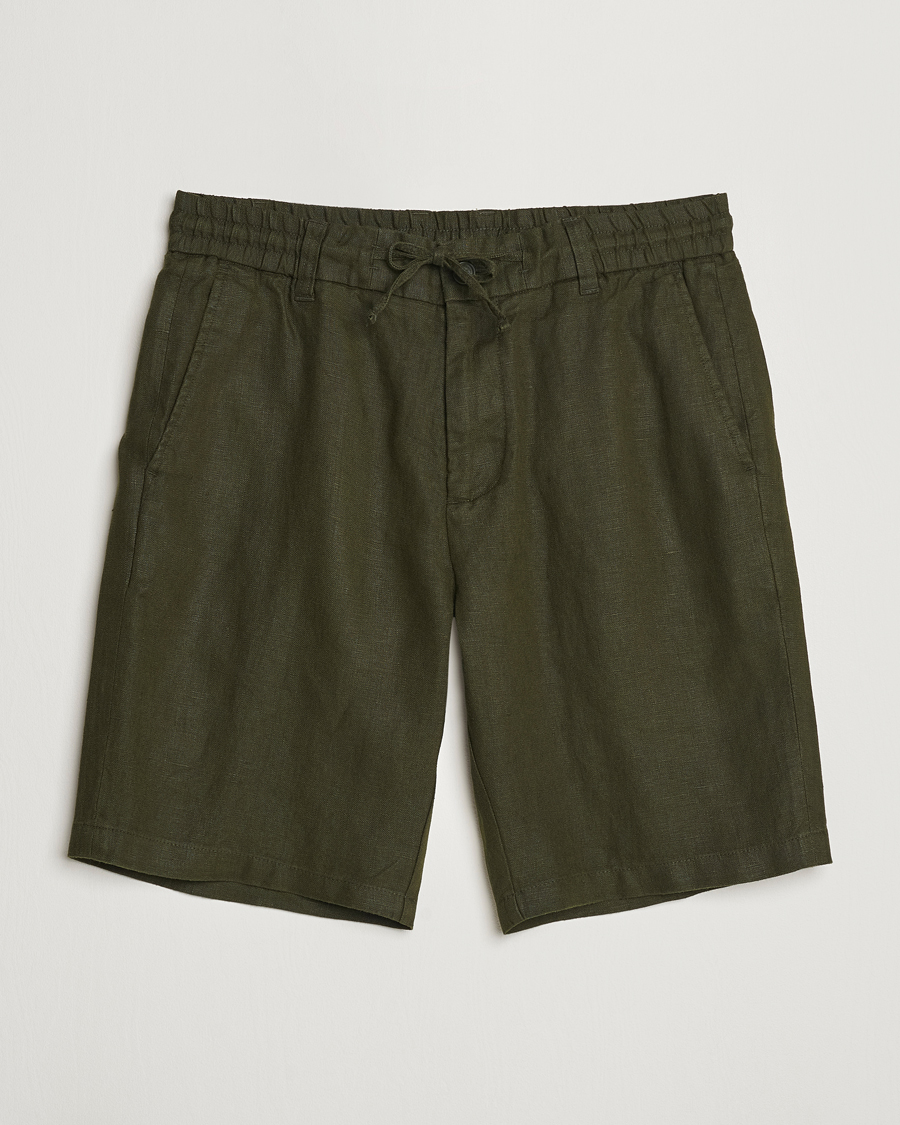 Herren | Shorts | NN07 | Seb Linen Drawstring Shorts Rosin Green