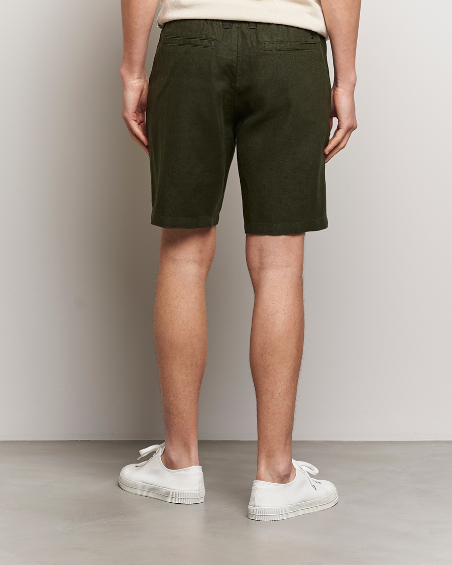 Herren | Shorts | NN07 | Seb Linen Drawstring Shorts Rosin Green