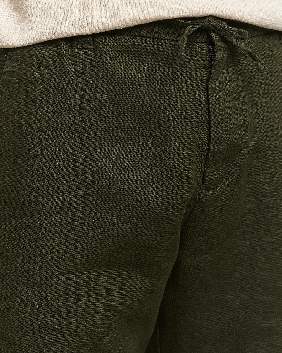 Herren | Shorts | NN07 | Seb Linen Drawstring Shorts Rosin Green