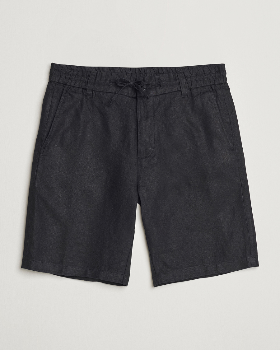 Herren | Shorts | NN07 | Seb Linen Drawstring Shorts Black