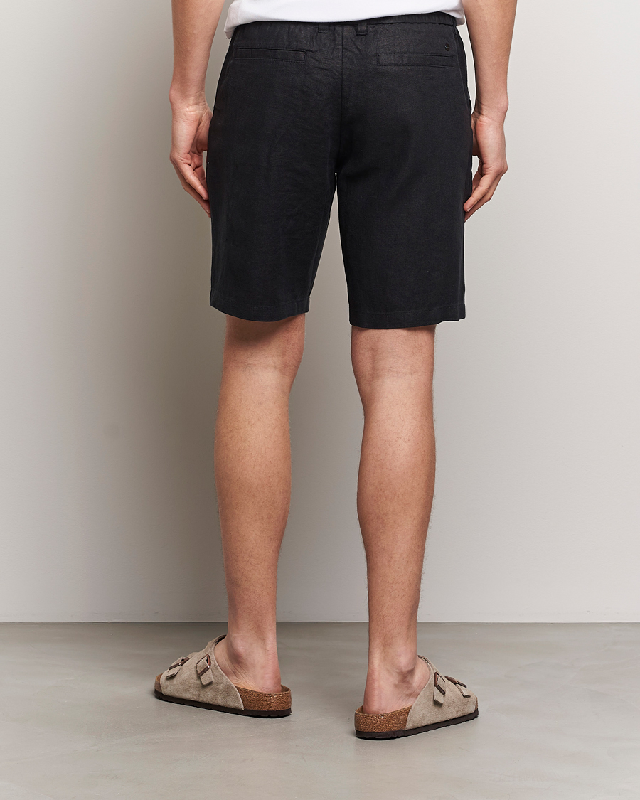 Herren | Shorts | NN07 | Seb Linen Drawstring Shorts Black
