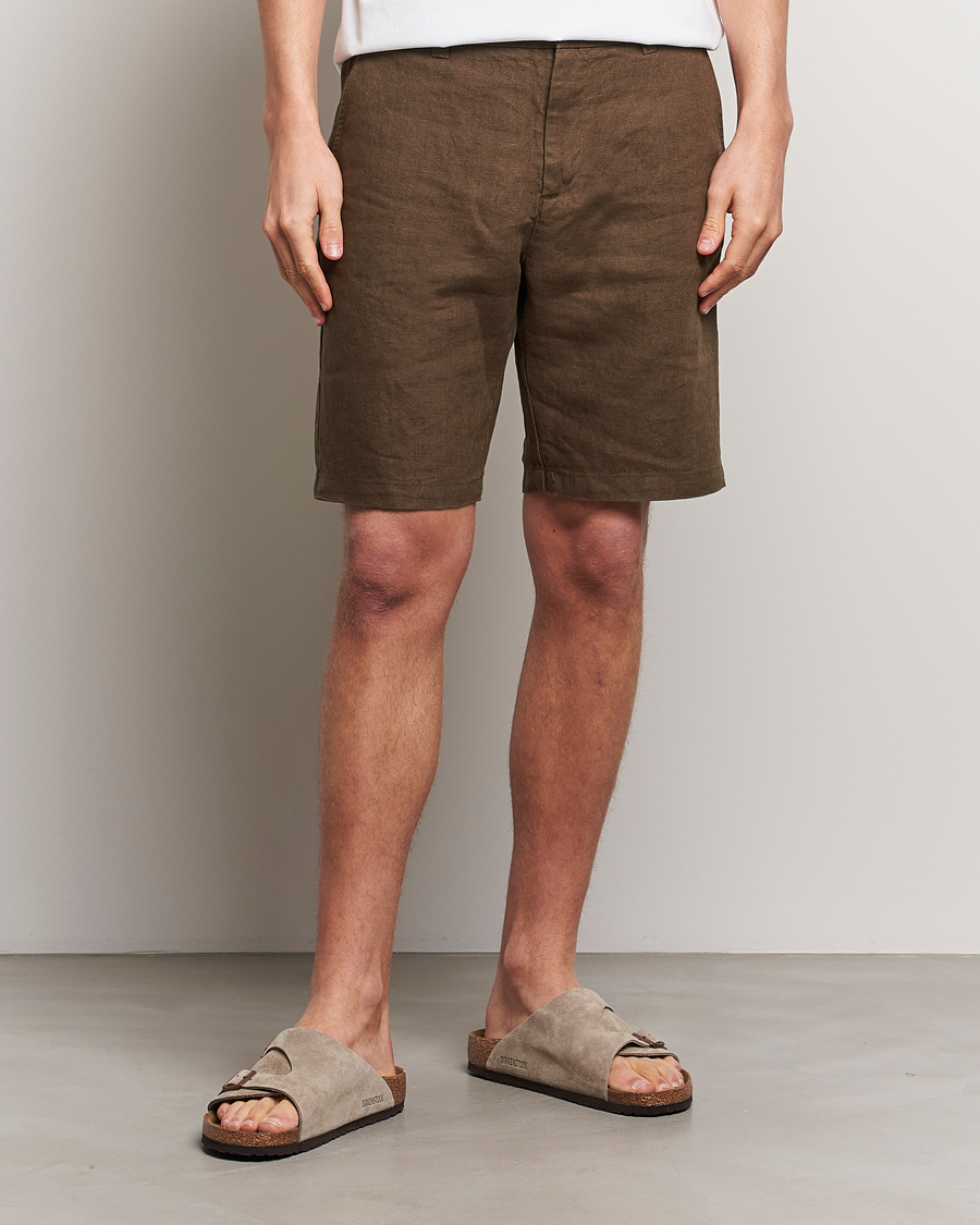 Herren | Kleidung | NN07 | Crown Linen Shorts Cocoa Brown