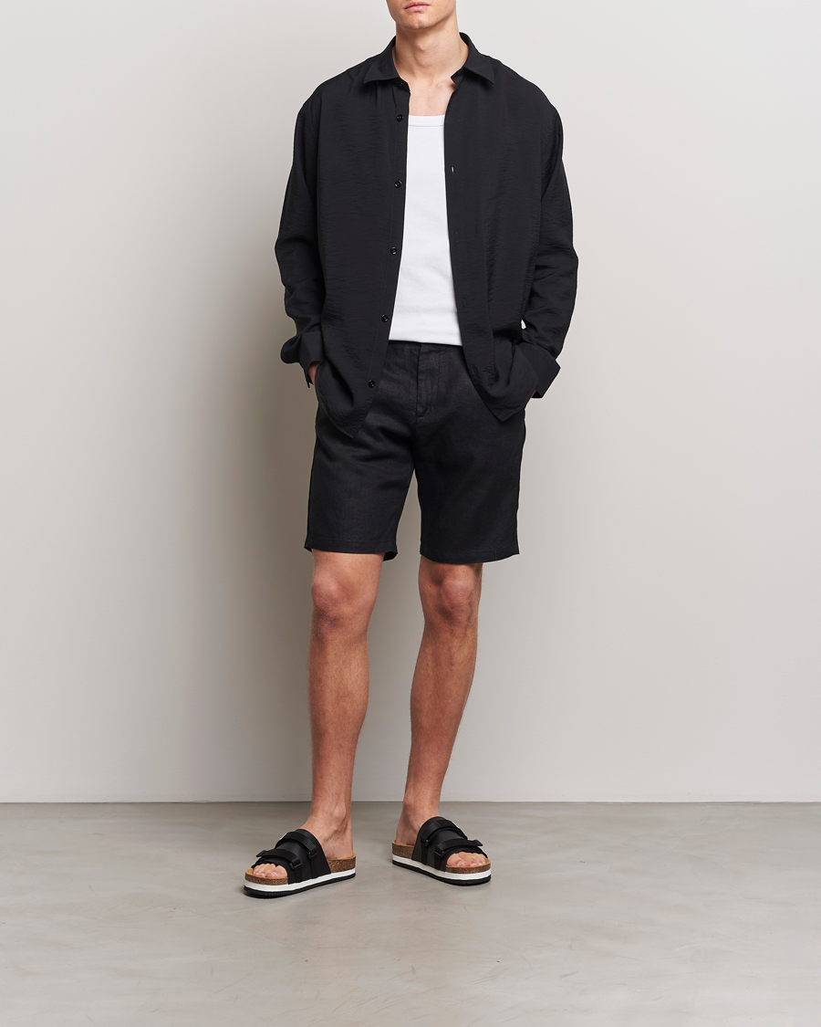 Herren | Shorts | NN07 | Crown Linen Shorts Black