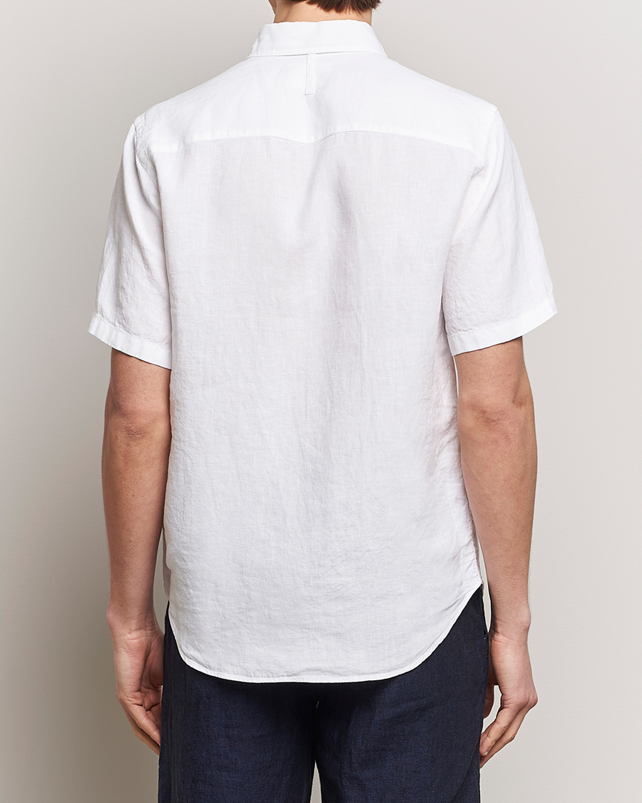 Herren | Hemden | NN07 | Arne Linen Short Sleeve Shirt White