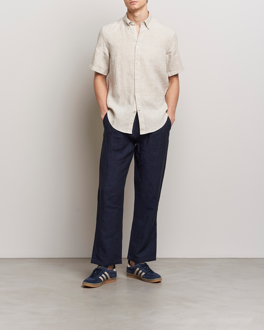 Herren | Hemden | NN07 | Arne Linen Short Sleeve Shirt Oat