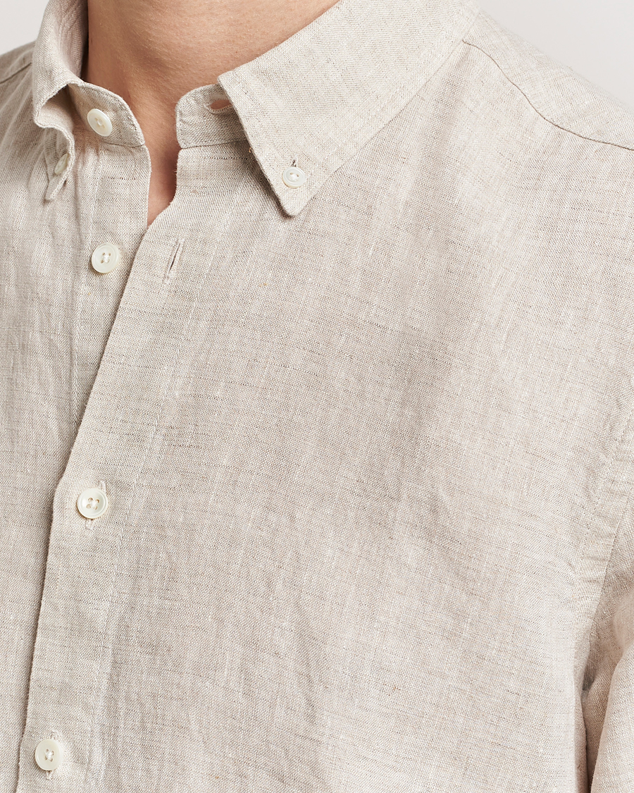 Herren | Hemden | NN07 | Arne Linen Short Sleeve Shirt Oat