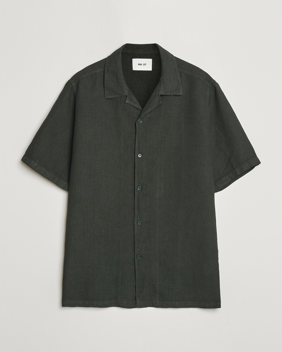 Herren | Hemden | NN07 | Julio Linen Resort Shirt Rosin Green