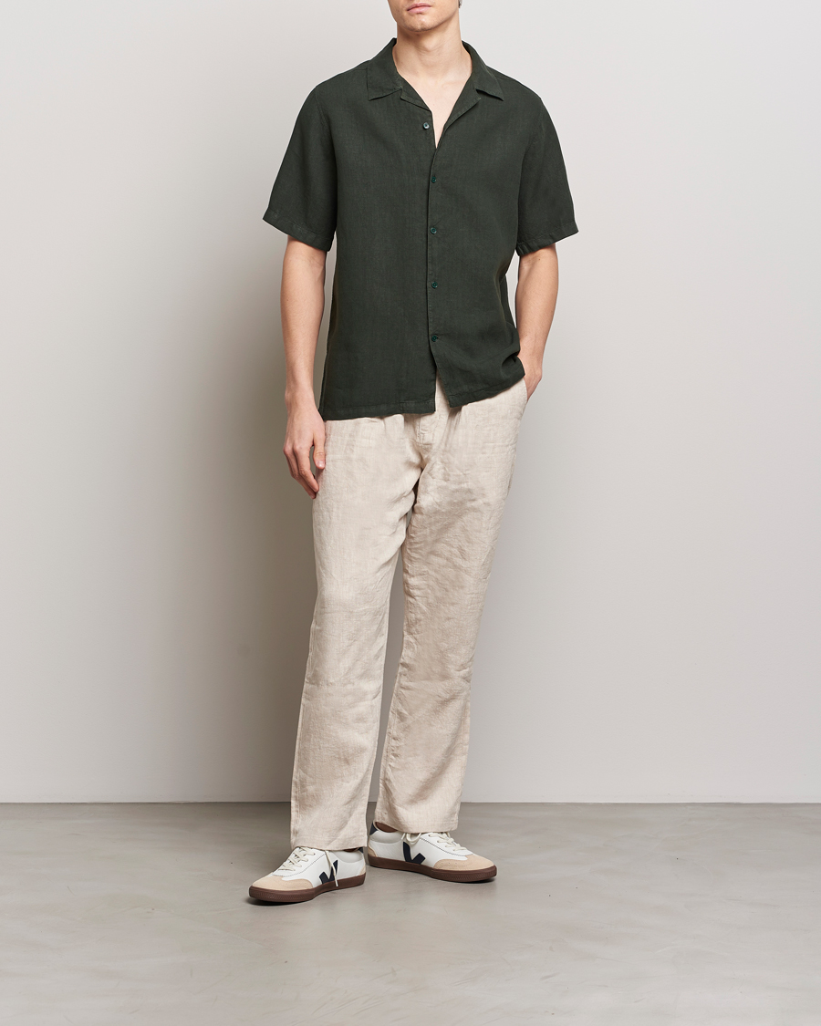 Herren | Hemden | NN07 | Julio Linen Resort Shirt Rosin Green
