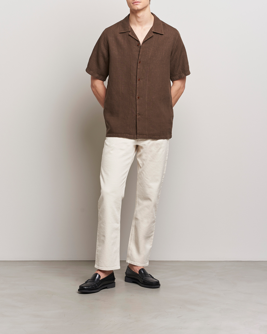 Herren | Hemden | NN07 | Julio Linen Resort Shirt Cocoa Brown