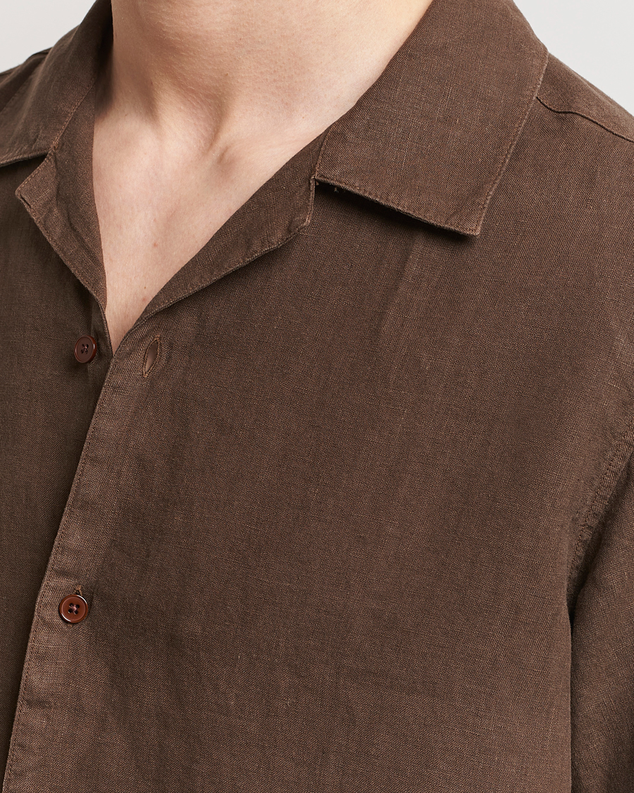 Herren | Hemden | NN07 | Julio Linen Resort Shirt Cocoa Brown