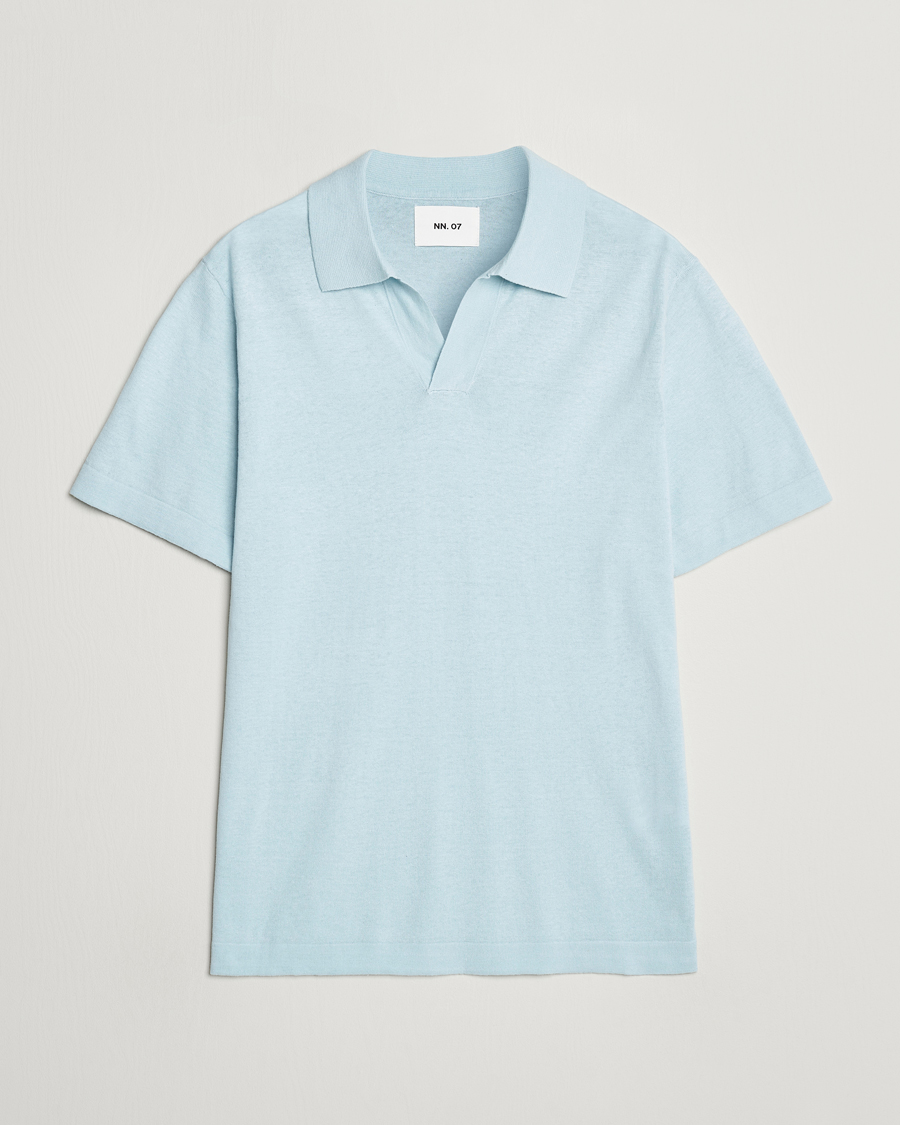 Herren | Poloshirts | NN07 | Ryan Cotton/Linen Polo Winter Sky