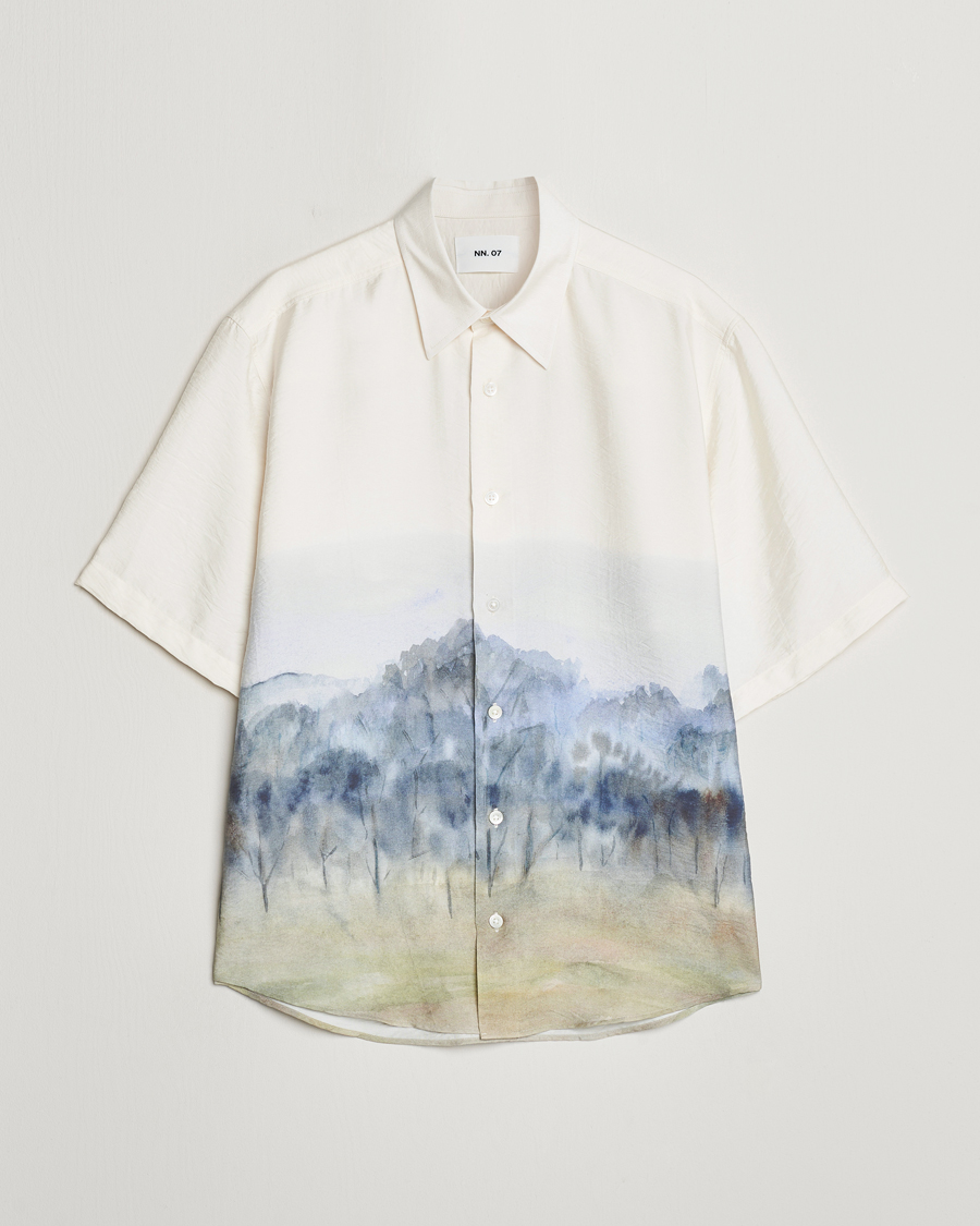 Herren | Hemden | NN07 | Quinsy Printed Short Sleeve Shirt White Multi