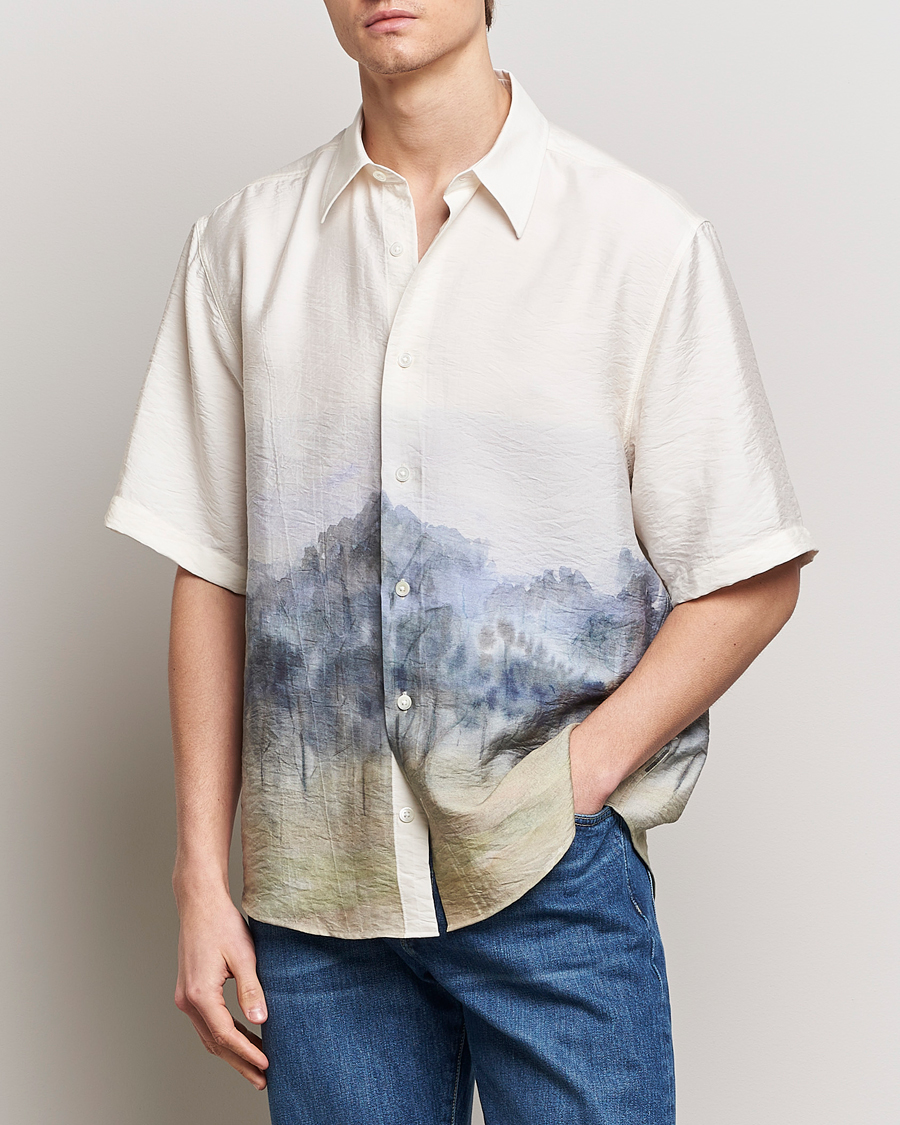 Herren | Neu im Onlineshop | NN07 | Quinsy Printed Short Sleeve Shirt White Multi