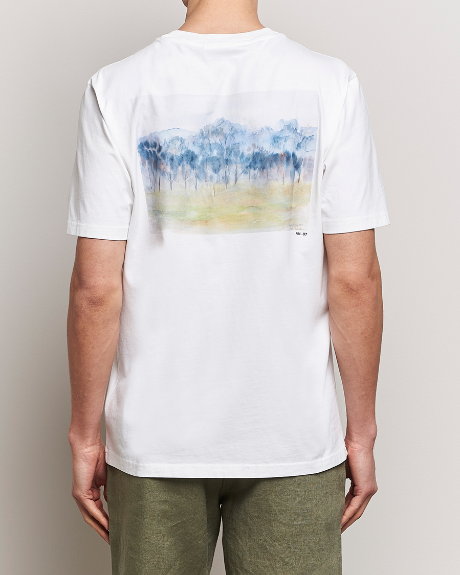 Herren | T-Shirts | NN07 | Adam Printed Crew Neck T-Shirt White