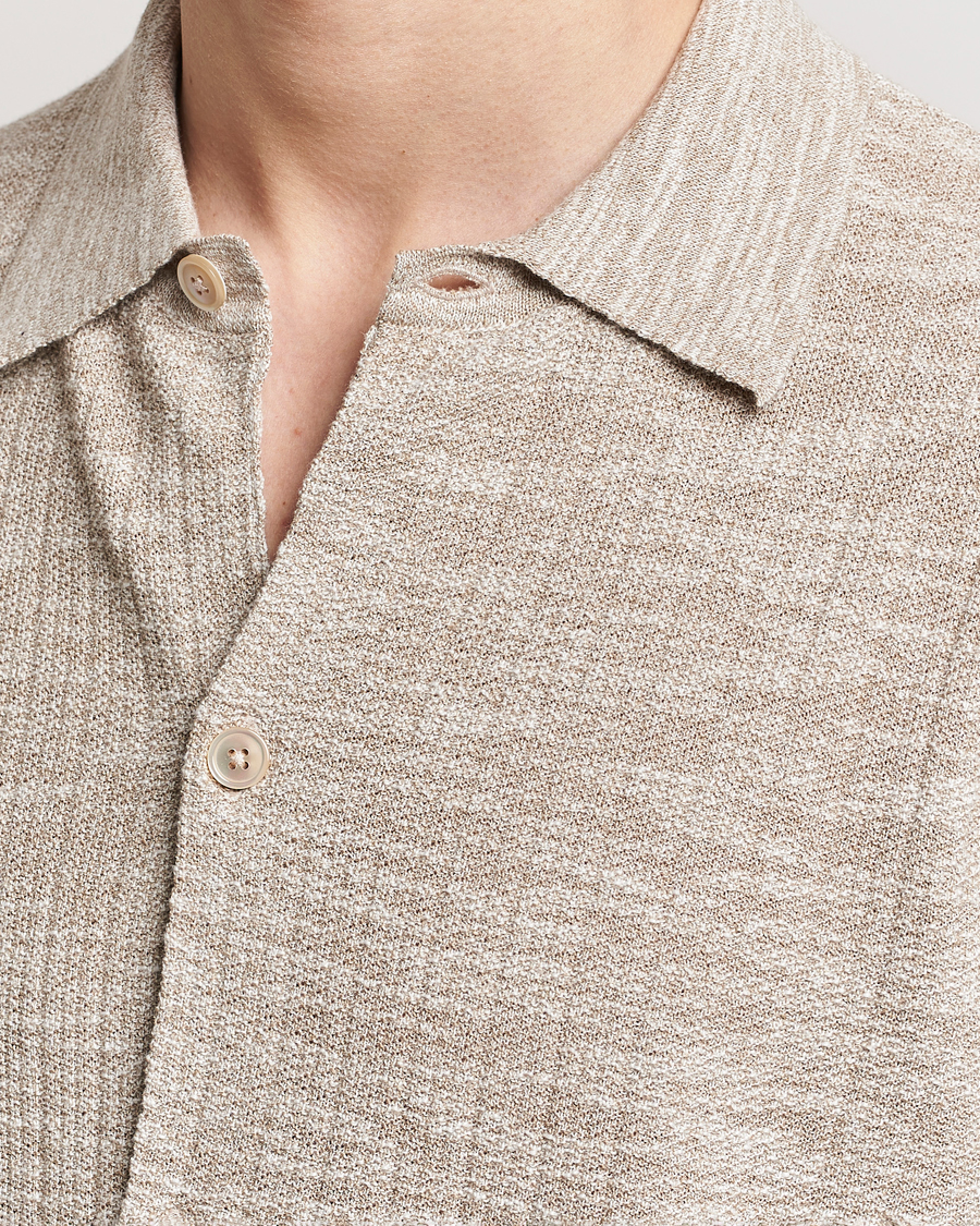 Herren | Hemden | NN07 | Nolan Knitted Shirt Sleeve Shirt Greige Melange