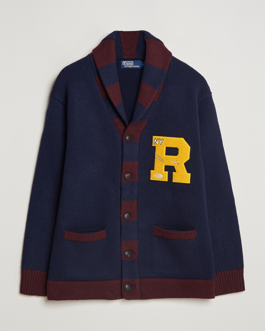 Herren | Pullover | Polo Ralph Lauren | Varsity Wool Shawl Cardigan Aviator Navy Combo
