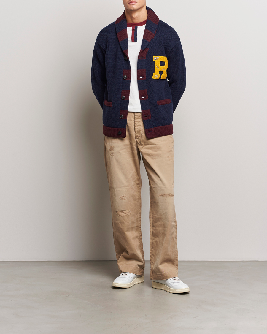 Herren | Pullover | Polo Ralph Lauren | Varsity Wool Shawl Cardigan Aviator Navy Combo
