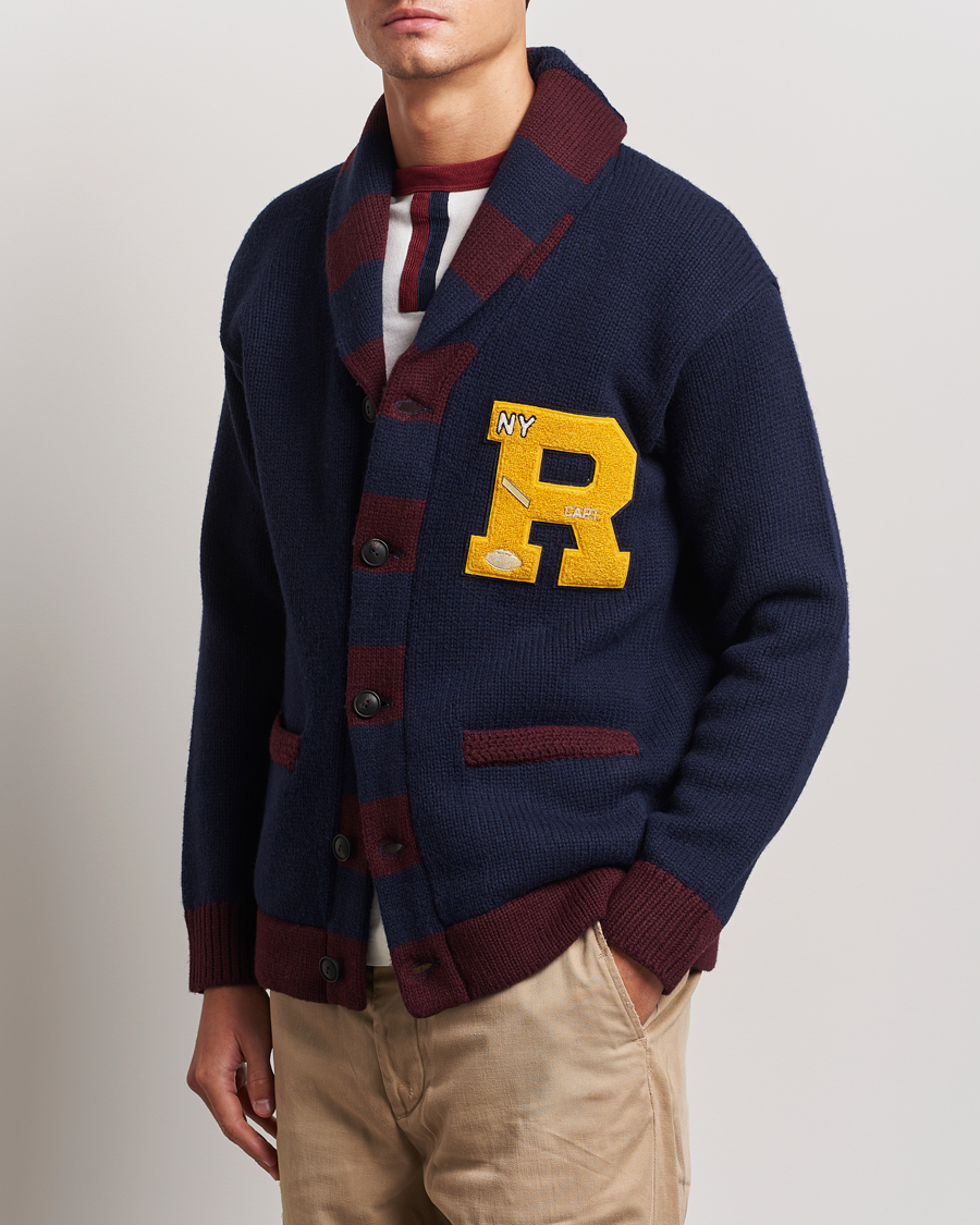 Herren | Pullover | Polo Ralph Lauren | Varsity Wool Shawl Cardigan Aviator Navy Combo