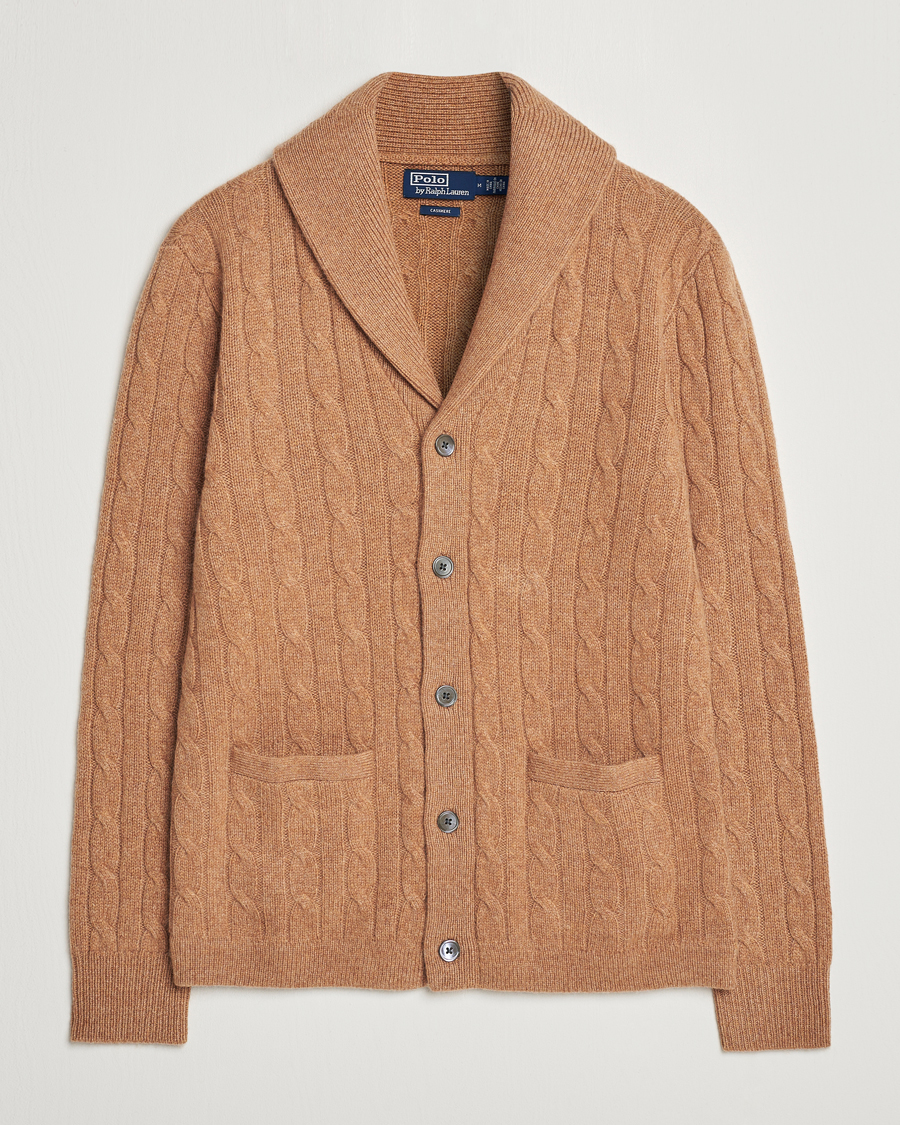 Herren | Pullover | Polo Ralph Lauren | Cashmere Cable Shawl Cardigan Brown Sugar Melange