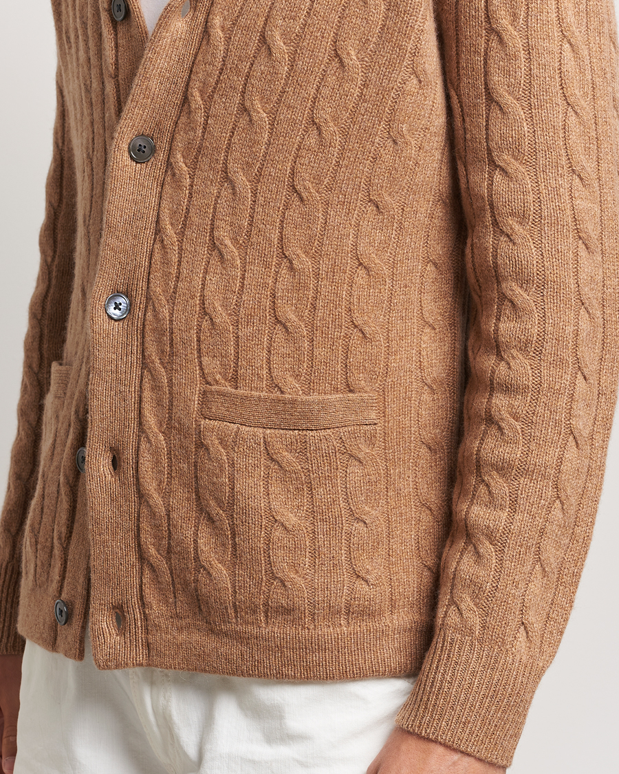Herren | Pullover | Polo Ralph Lauren | Cashmere Cable Shawl Cardigan Brown Sugar Melange