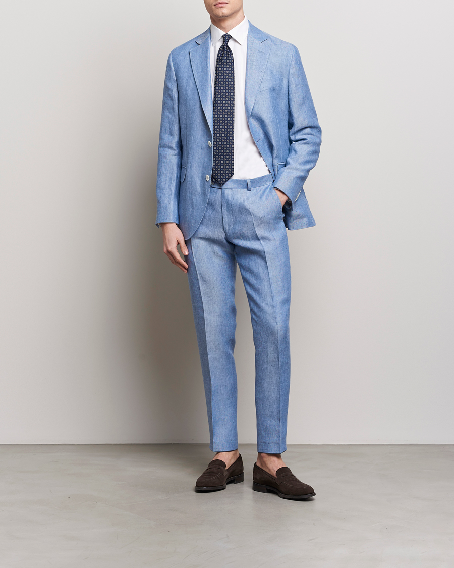 Herren | Sakkos | Oscar Jacobson | Ferry Soft Linen Blazer Smog Blue
