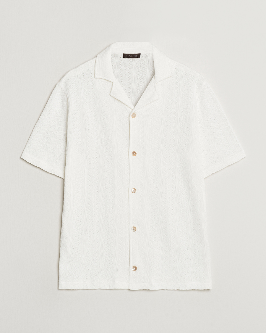 Herren | Hemden | Oscar Jacobson | Mattis Reg Knitted Shirt White