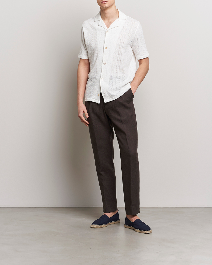 Herren | Hemden | Oscar Jacobson | Mattis Reg Knitted Shirt White