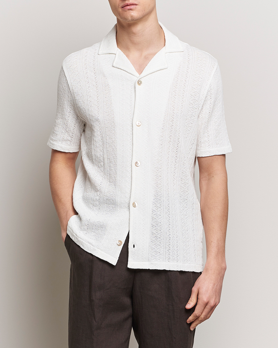 Herren | Freizeithemden | Oscar Jacobson | Mattis Reg Knitted Shirt White