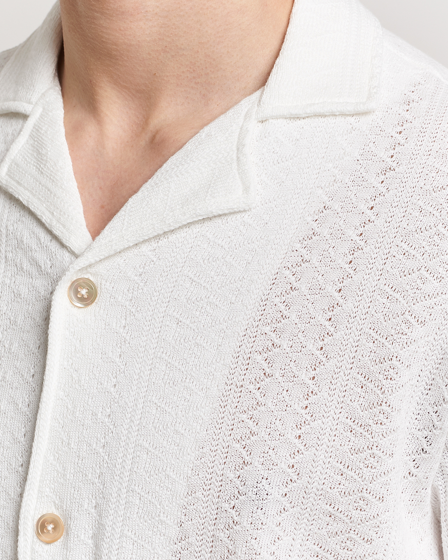 Herren | Hemden | Oscar Jacobson | Mattis Reg Knitted Shirt White