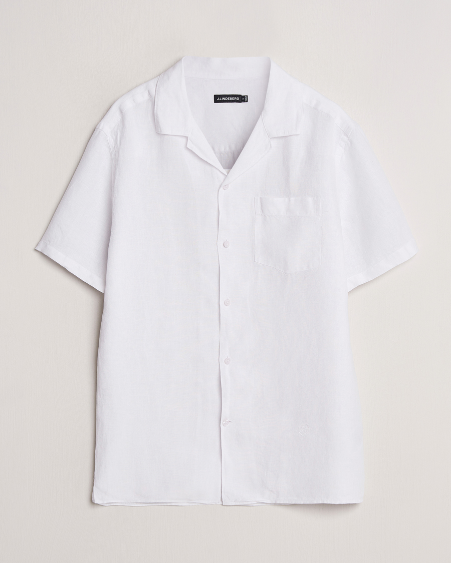 Herren | Hemden | J.Lindeberg | Elio Linen Melange Shirt White