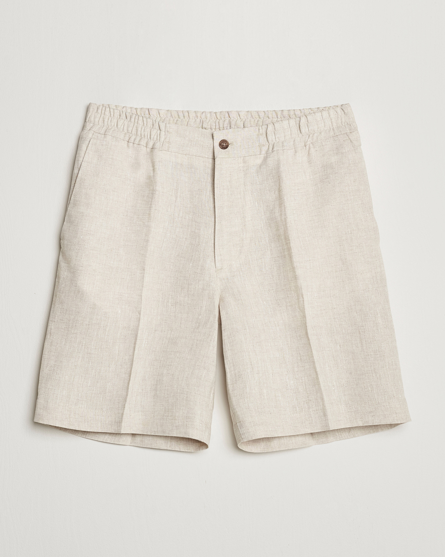 Herren | Shorts | J.Lindeberg | Baron Linen Shorts Safari Beige