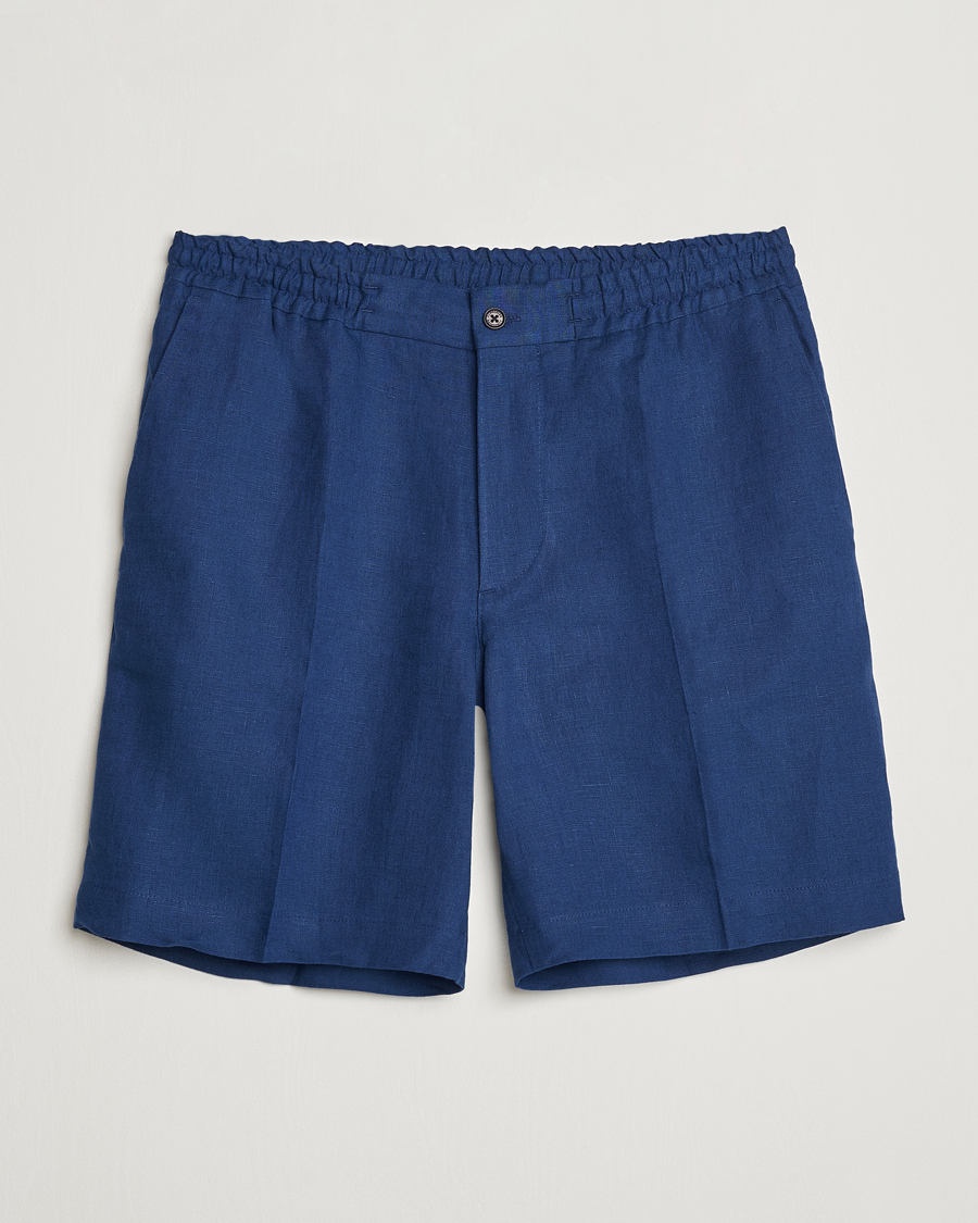 Herren | Shorts | J.Lindeberg | Baron Linen Shorts Estate Blue