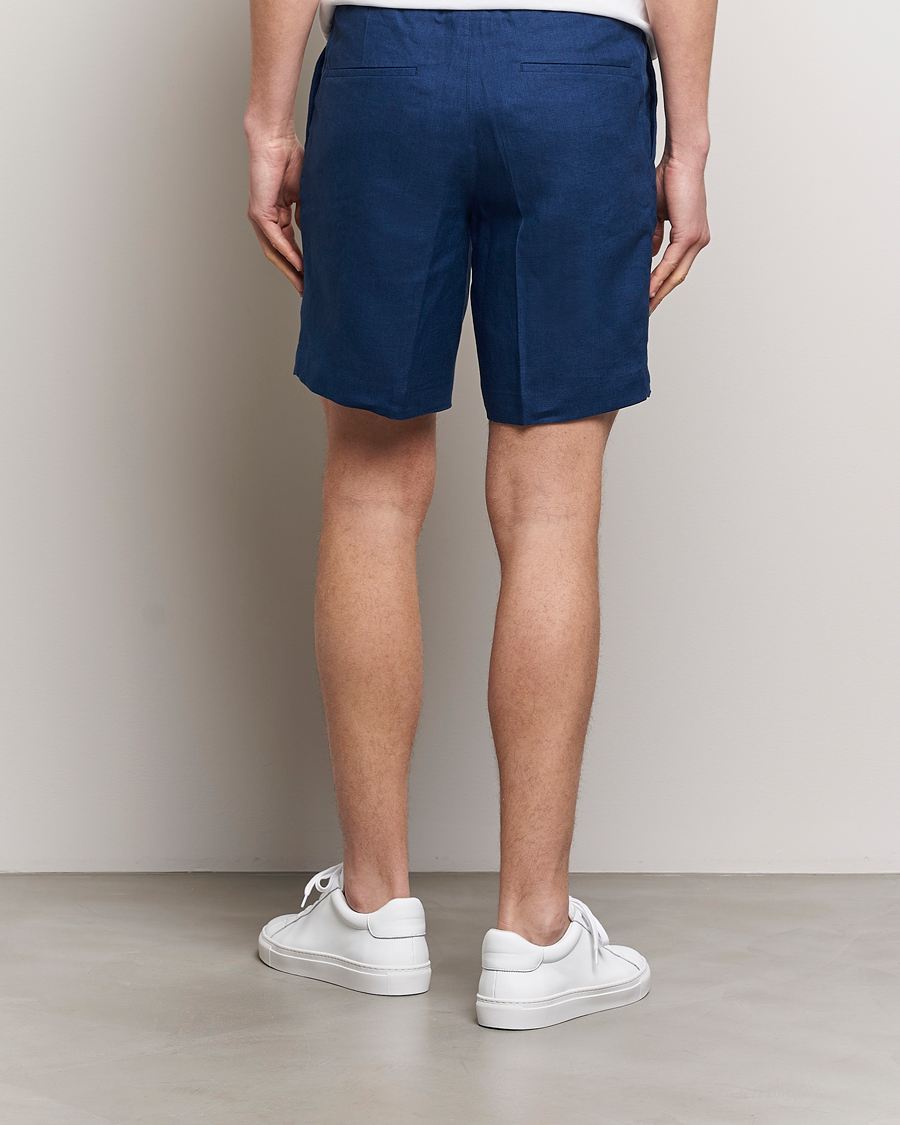 Herren | Shorts | J.Lindeberg | Baron Linen Shorts Estate Blue
