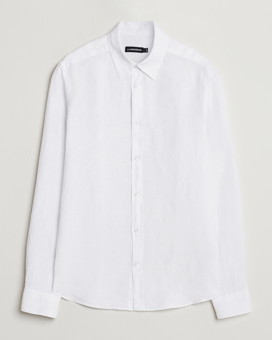 Herren | Hemden | J.Lindeberg | Slim Linen Melange Shirt White